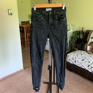 Agolde Jeans High Rise Skinny Crop Black 25